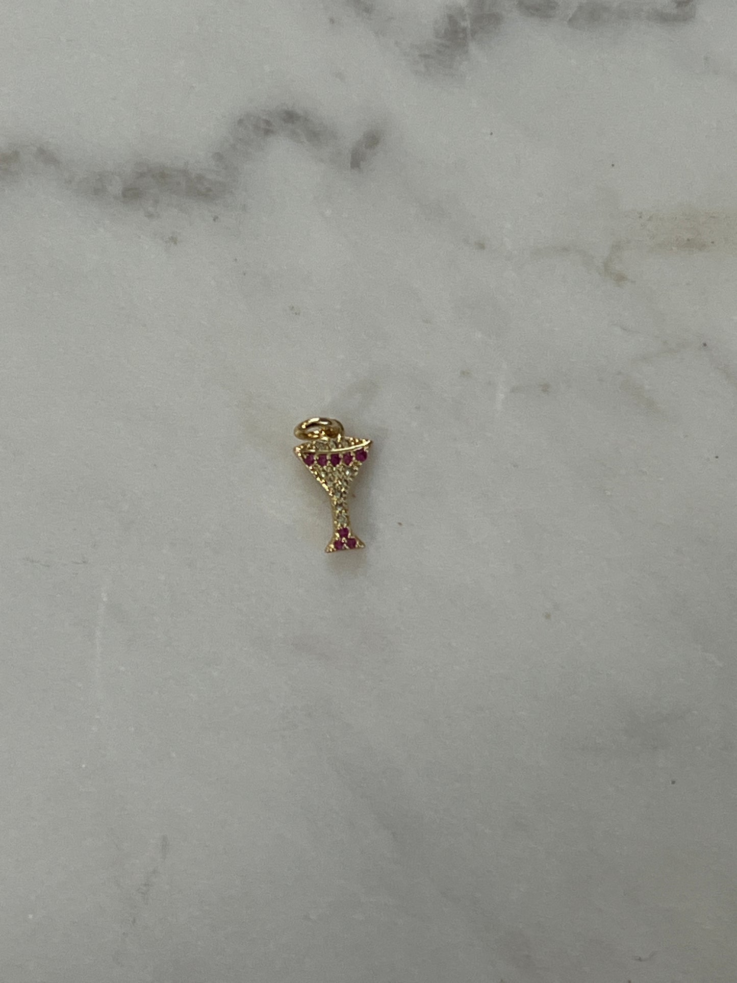 Martini glass charm