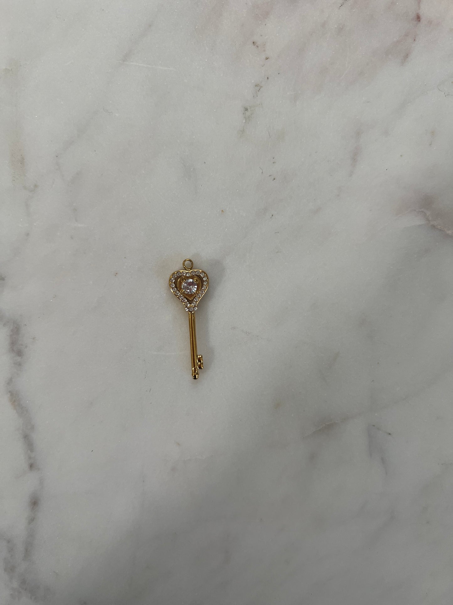 Heart key charm
