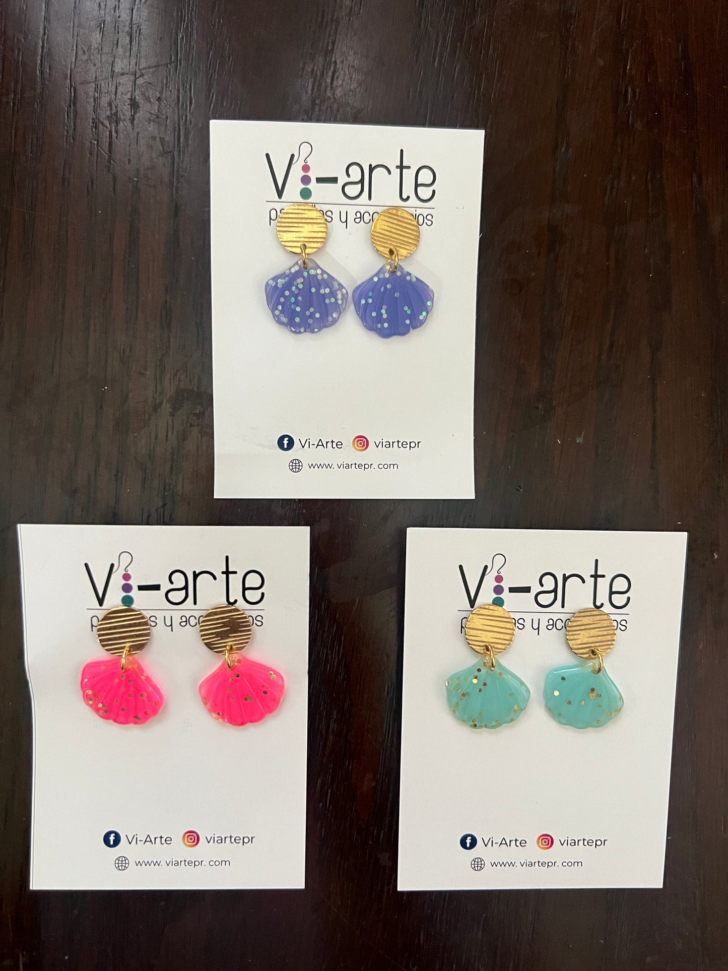 Colorful shell earring