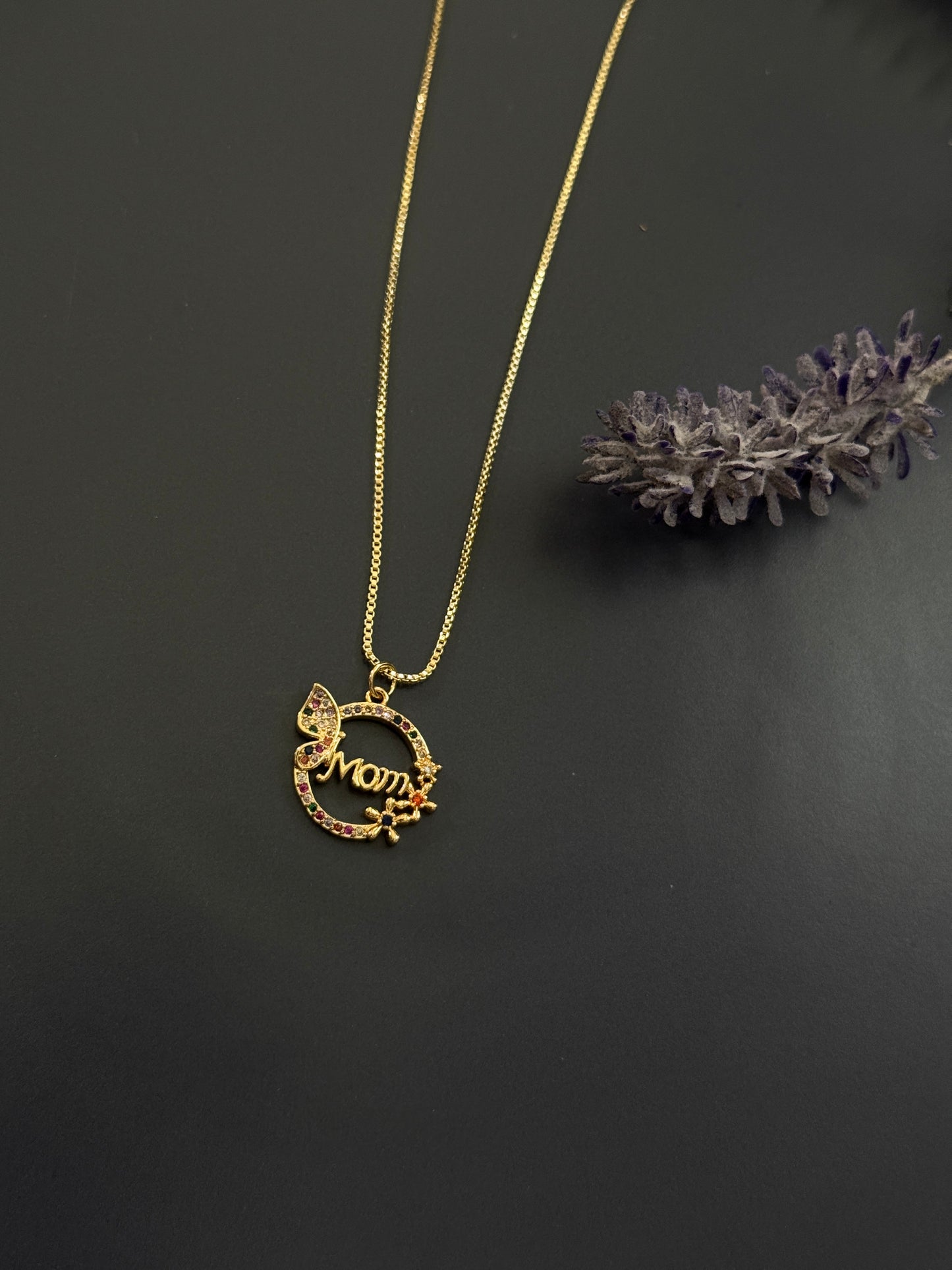 Butterfly mom necklace