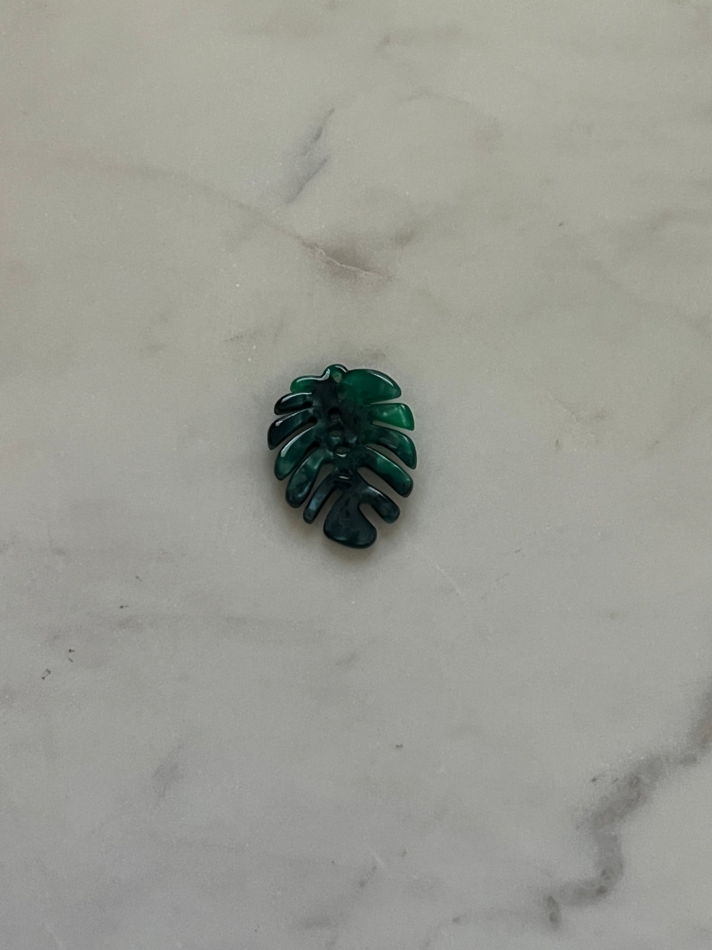 Green monstera charm