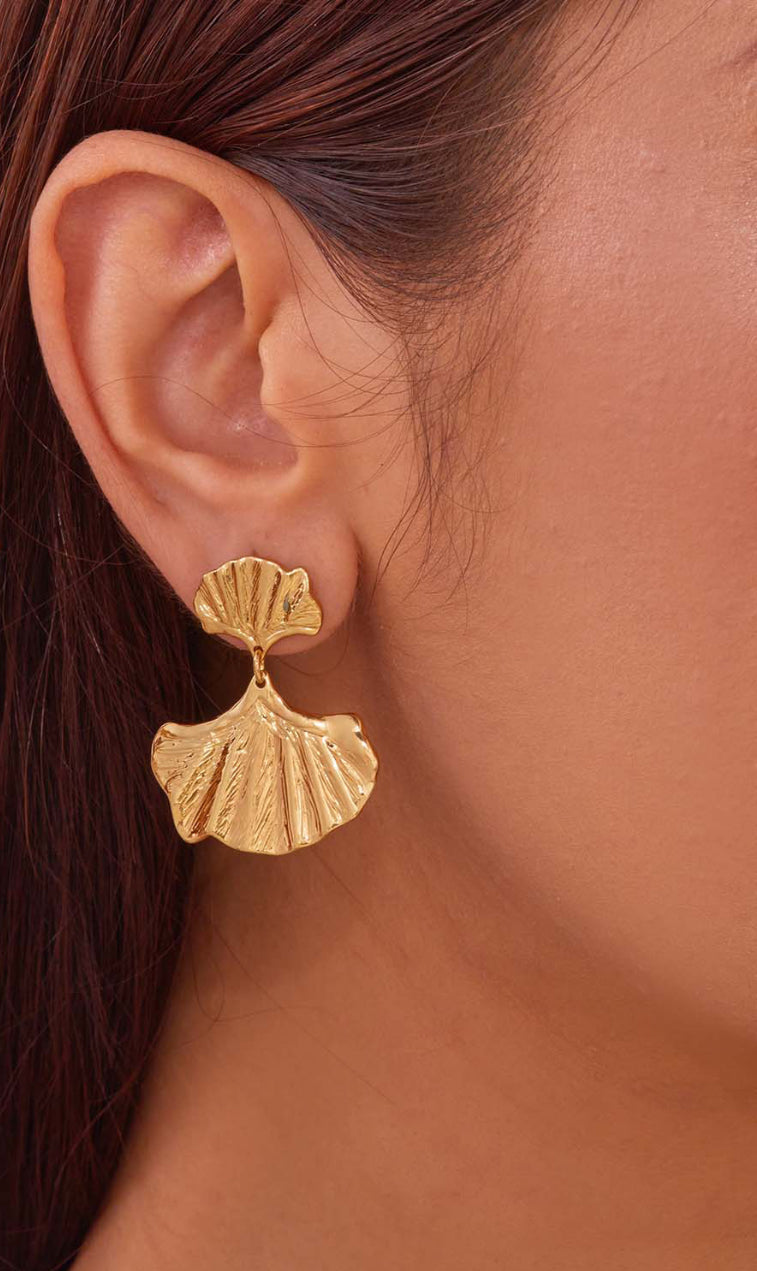 Ginkgo leave earrings