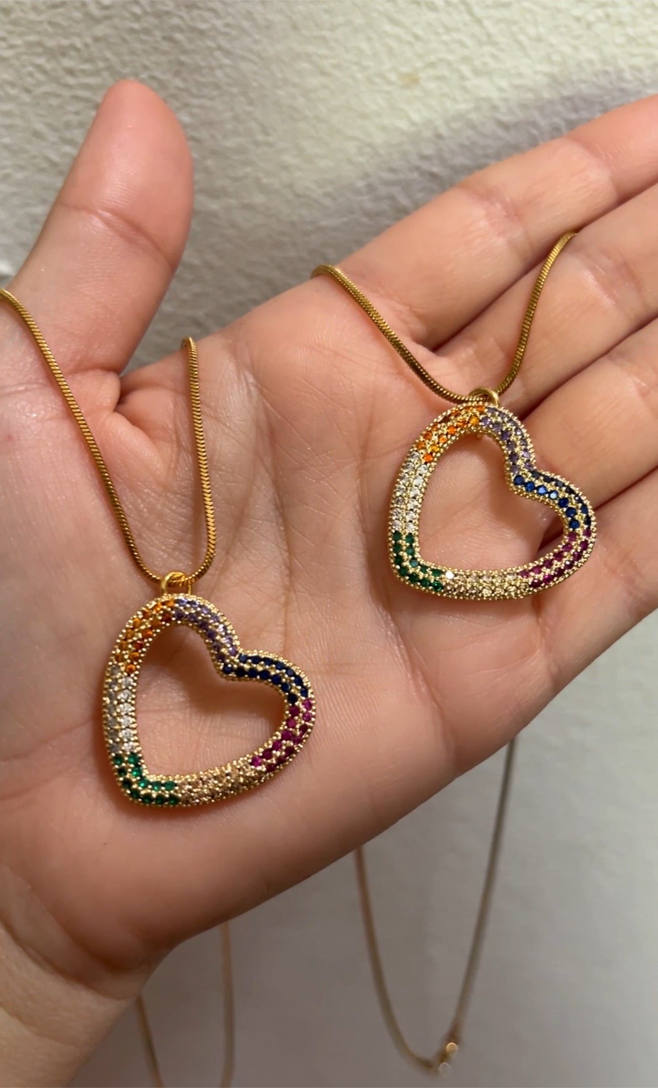 Colorful heart necklace