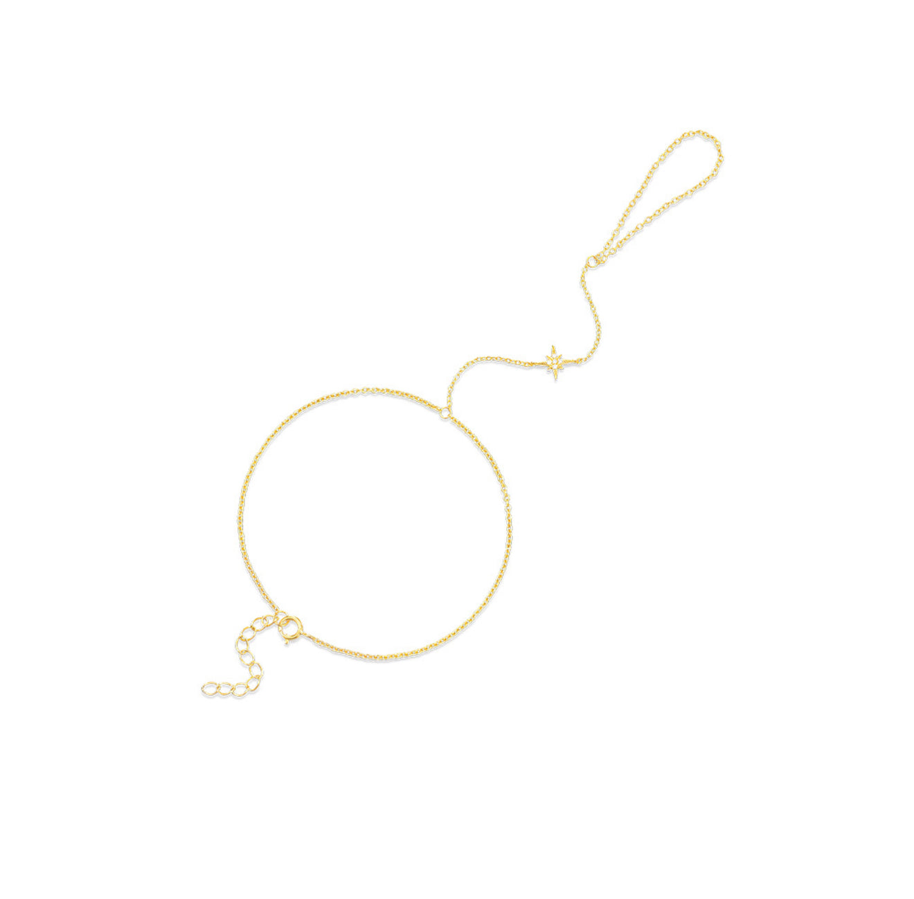 Dainty star ring bracelet