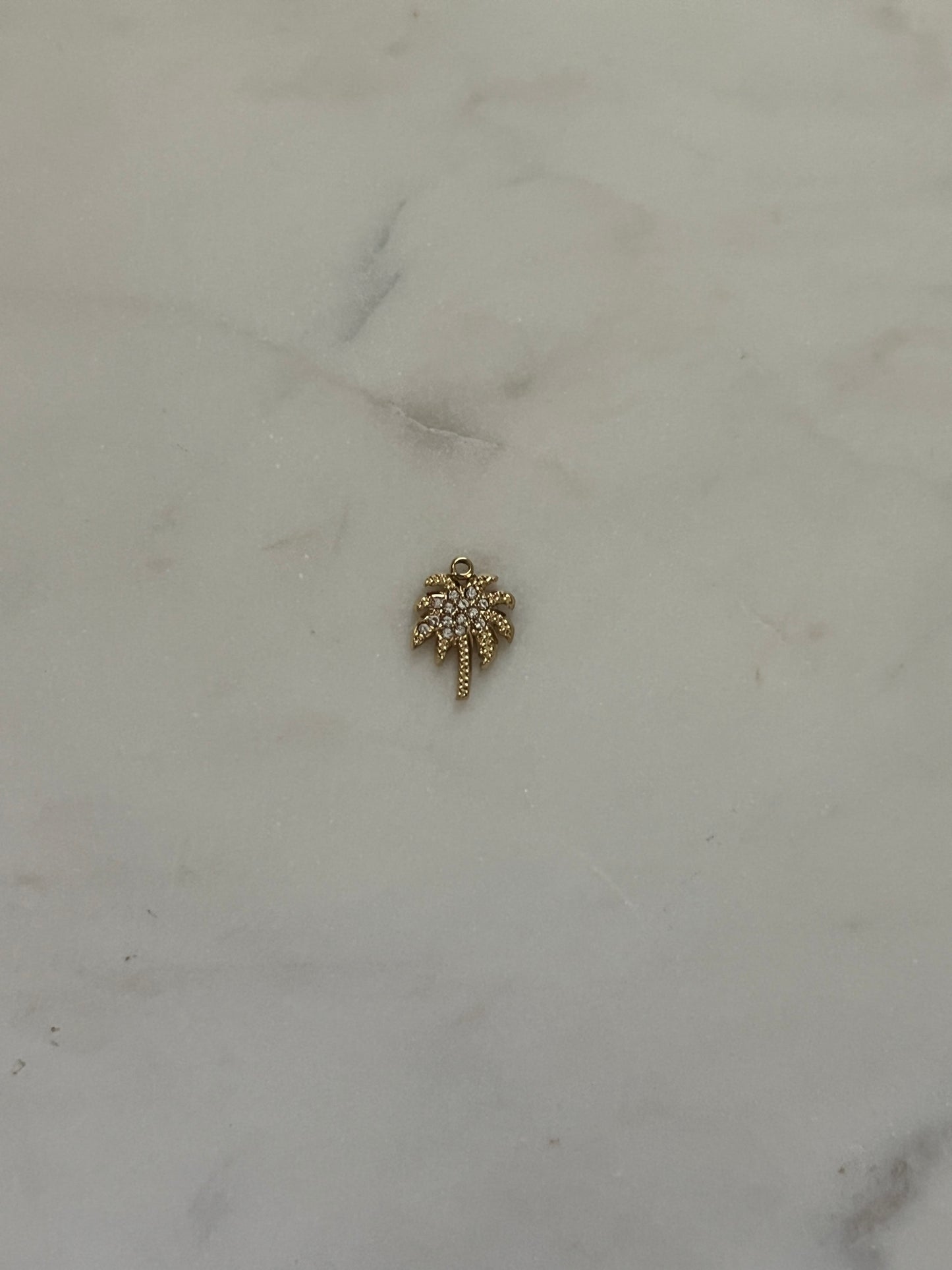 Coconut tree zircon charm
