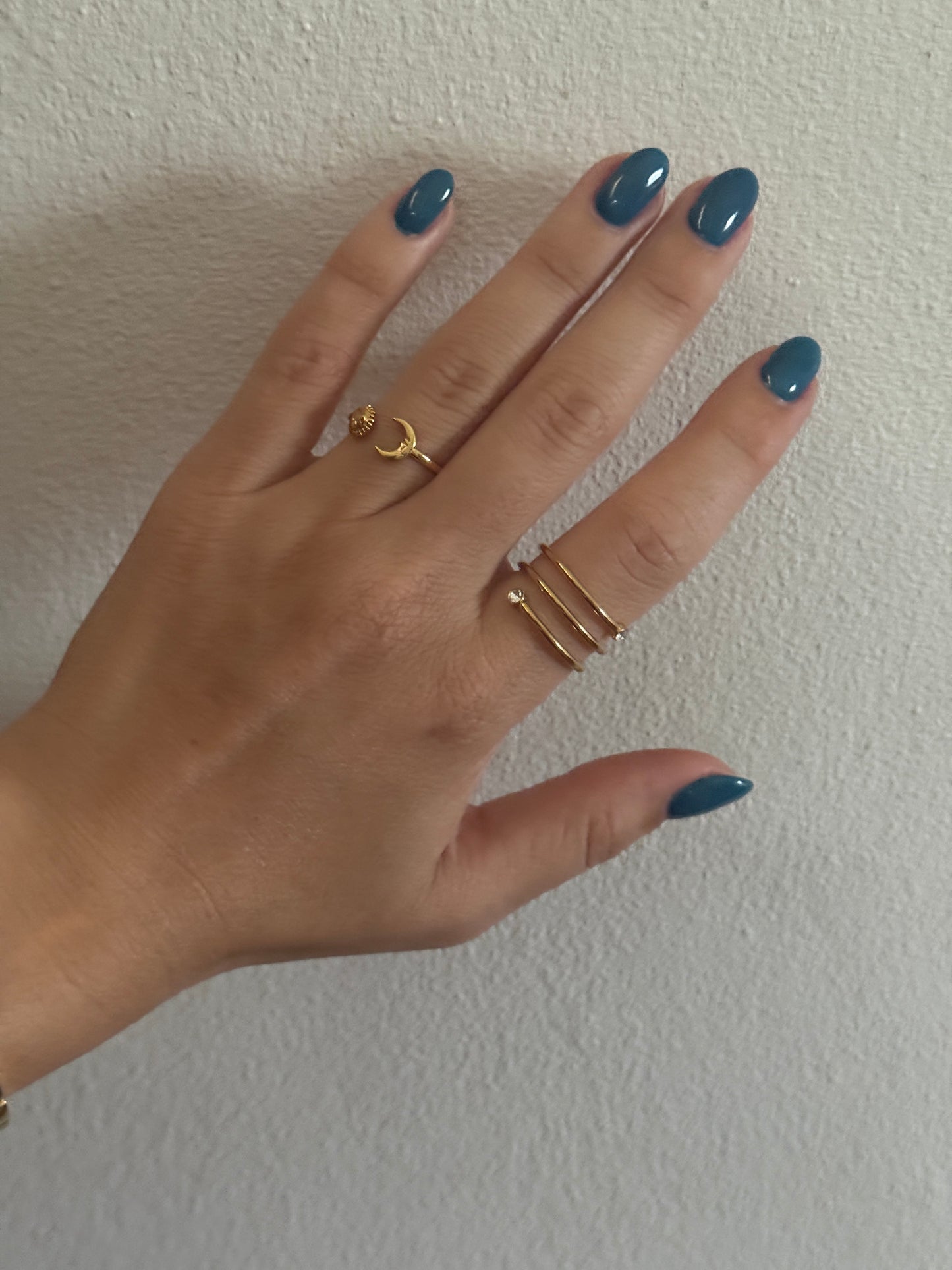 Moon and sun ring