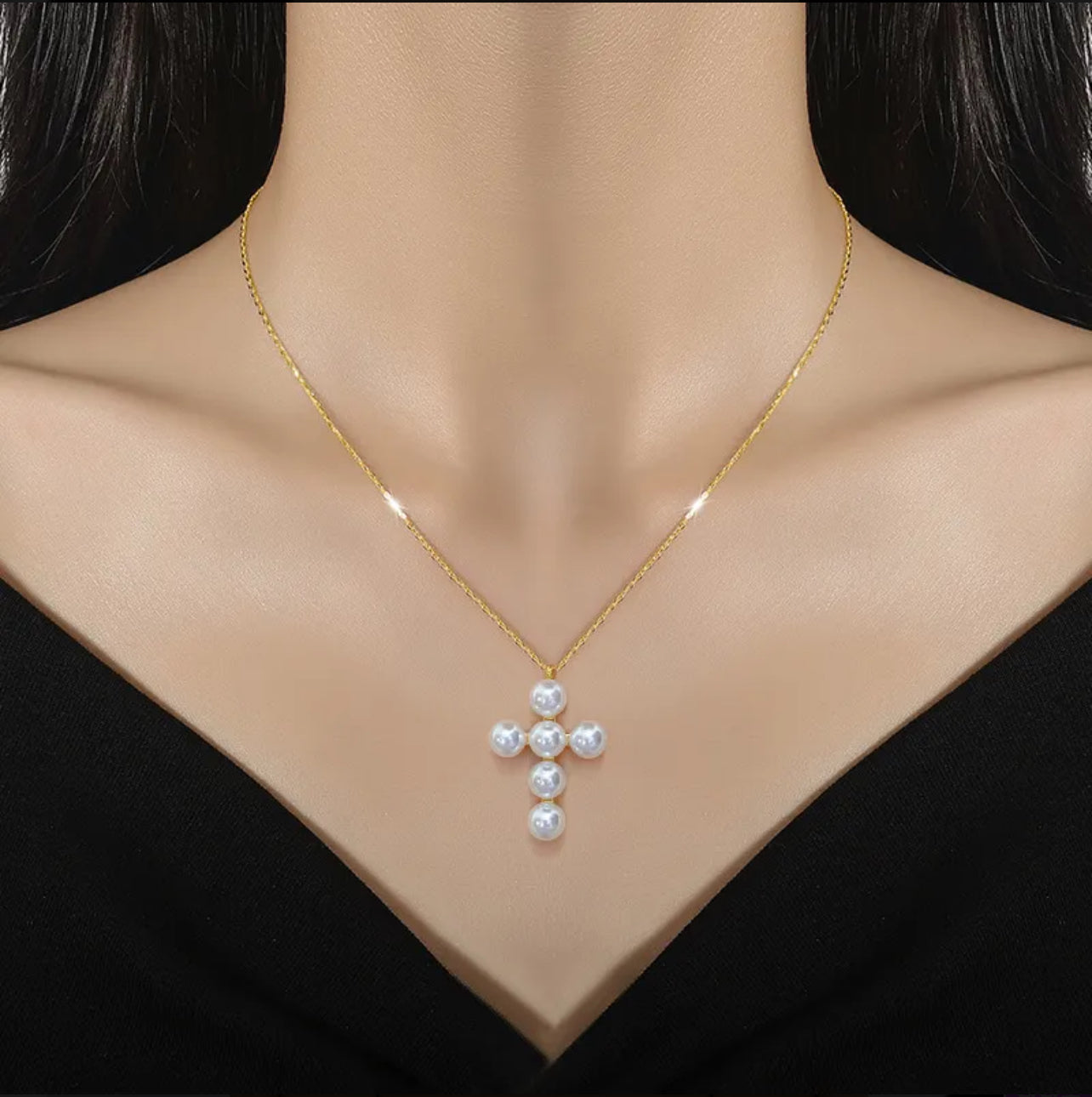 Pearl Cross necklace