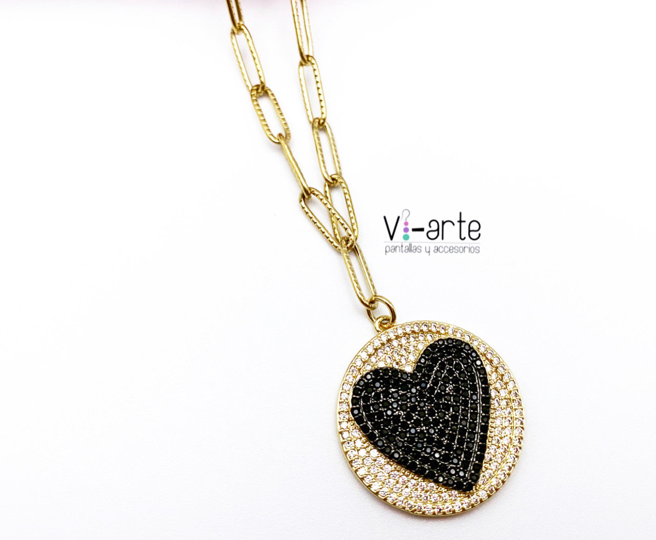 Brilliant Black Heart Necklace