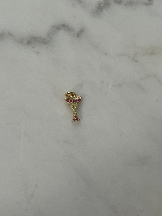 Martini glass charm