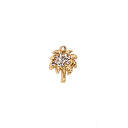 Coconut tree zircon charm