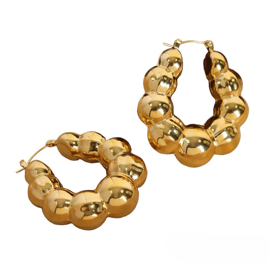 Gold Bubble hoops