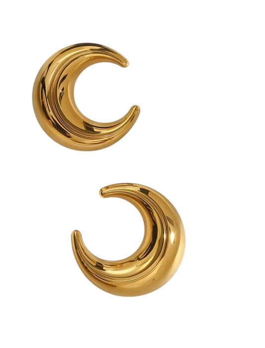 Gold moon earrings