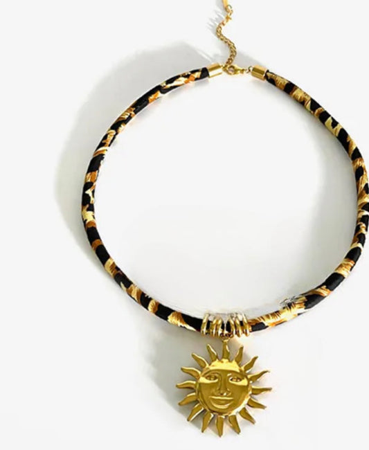 Summer sun leopard necklace