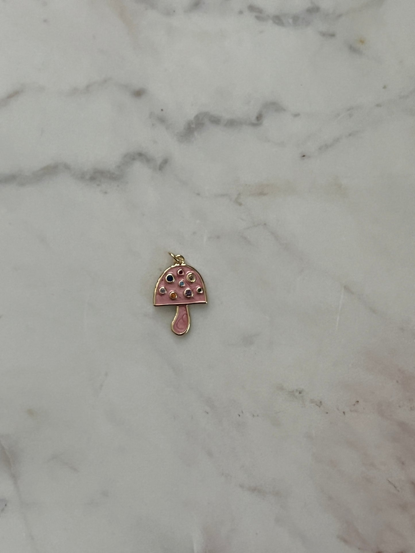 Rose mushroom charm