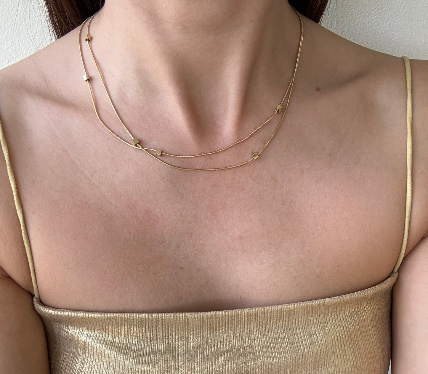 Cubic layering necklace