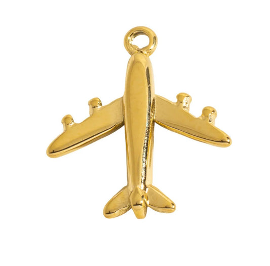 Gold Airplane charm