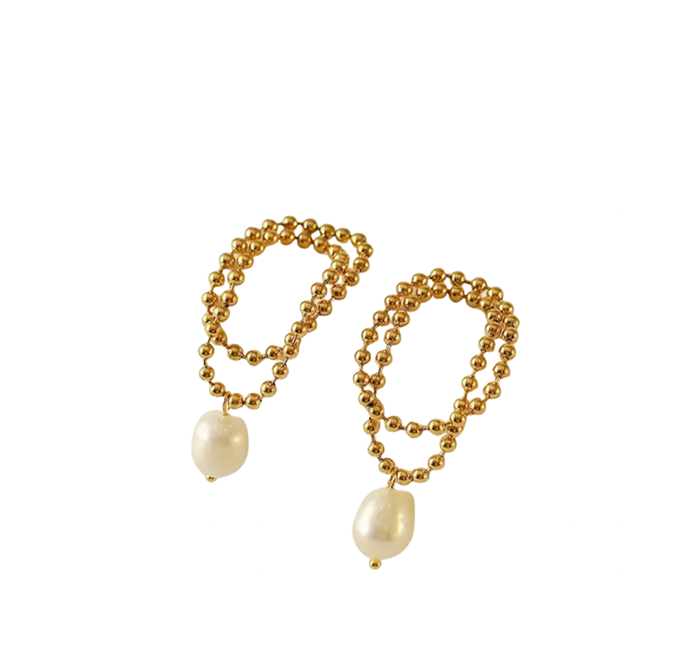 Geometric pearl earrings