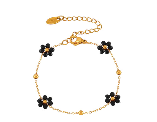 Black flower bracelet