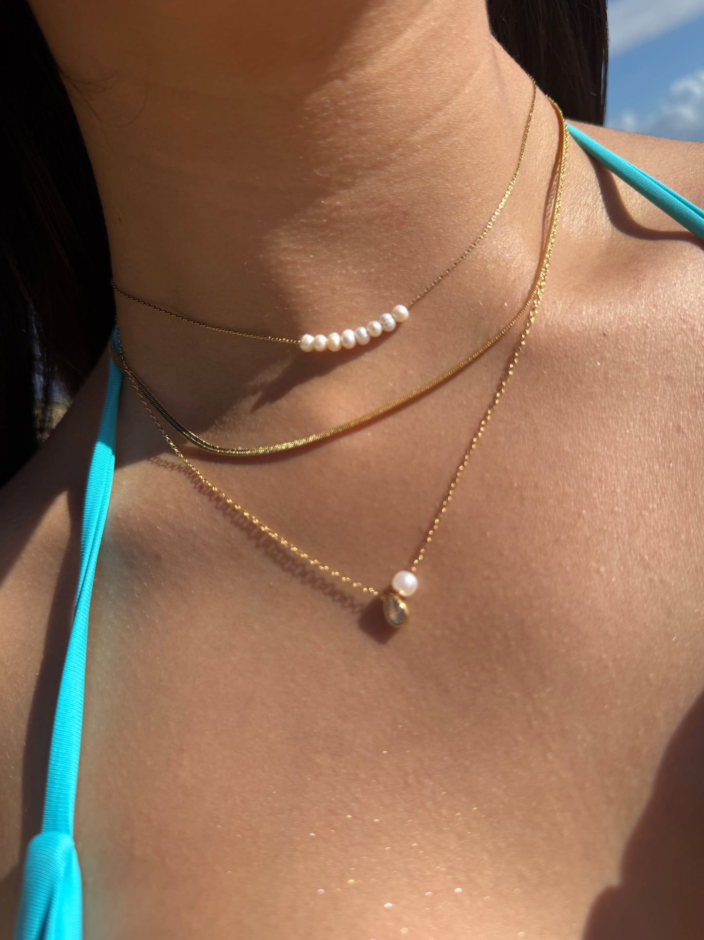 Gold snake chain necklace