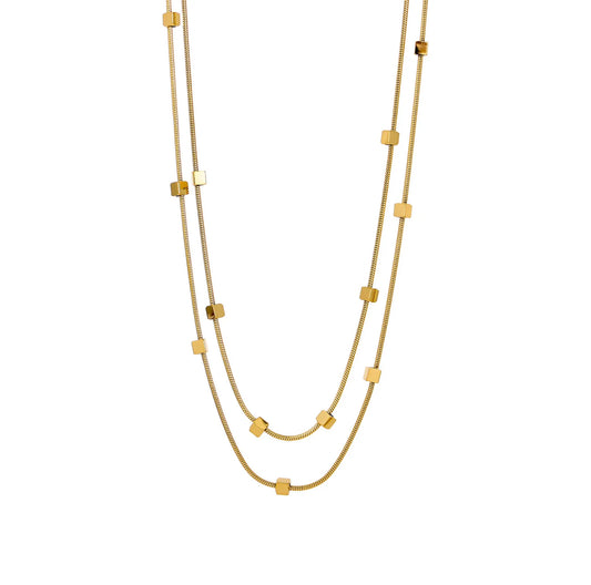 Cubic layering necklace