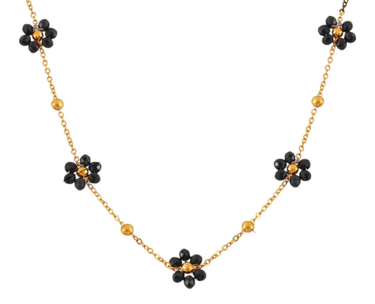 Black flower necklace