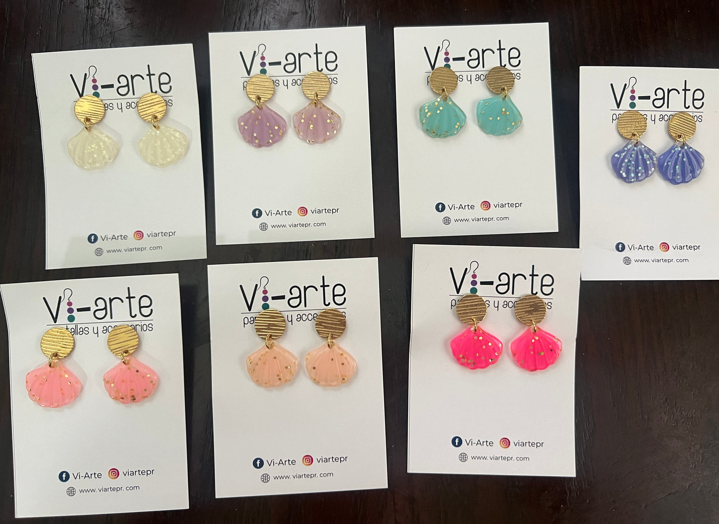 Colorful shell earring