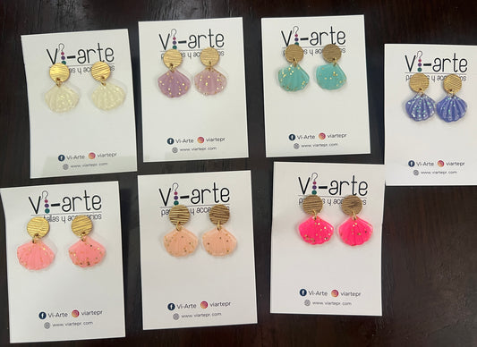 Colorful shell earring