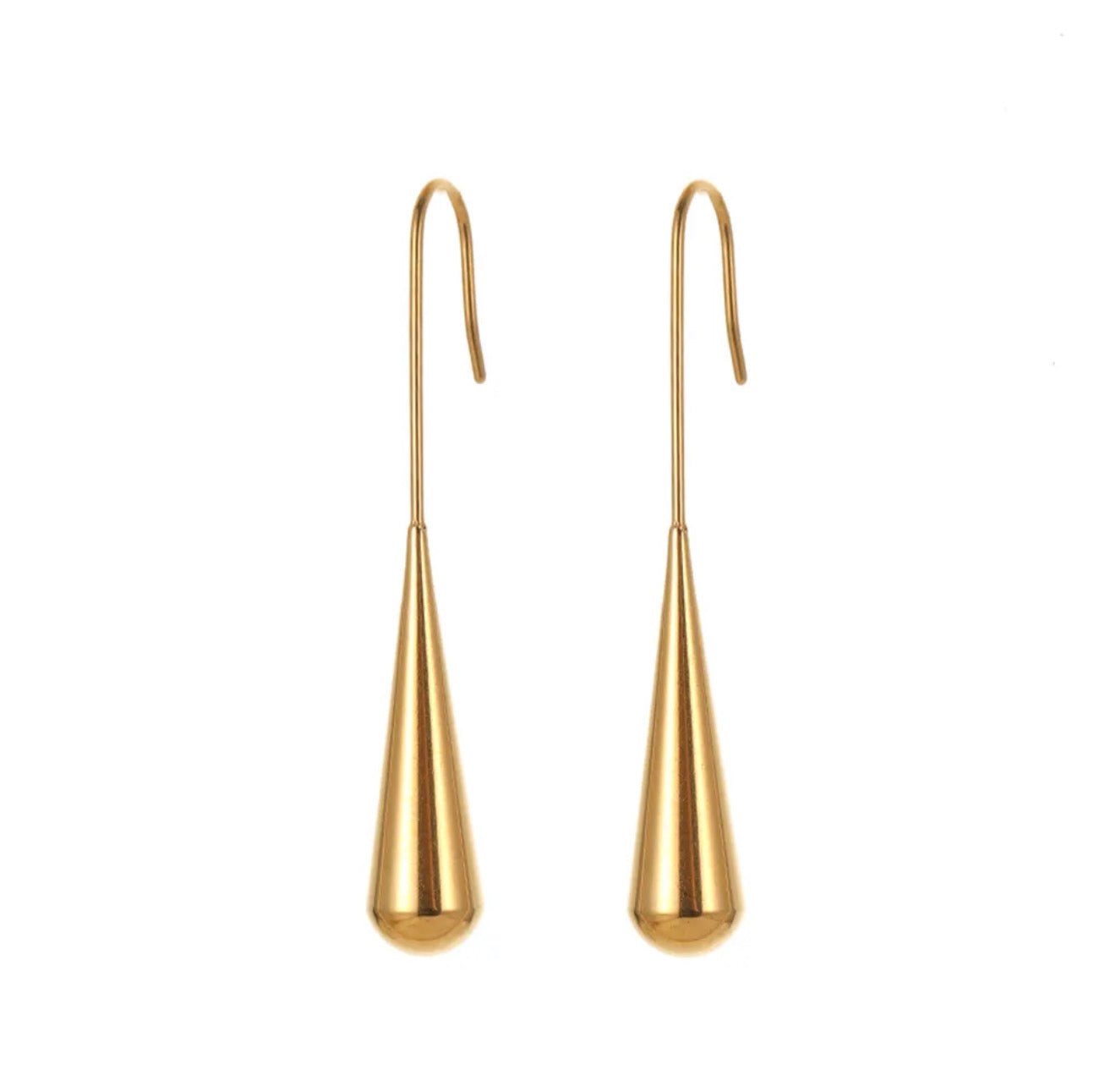 Gold water earrings