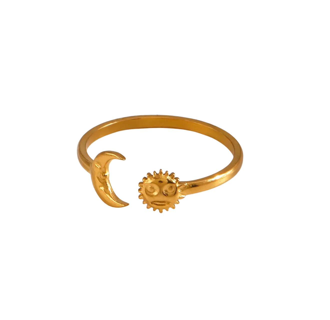 Moon and sun ring