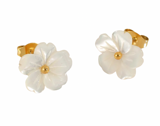 White flower studs