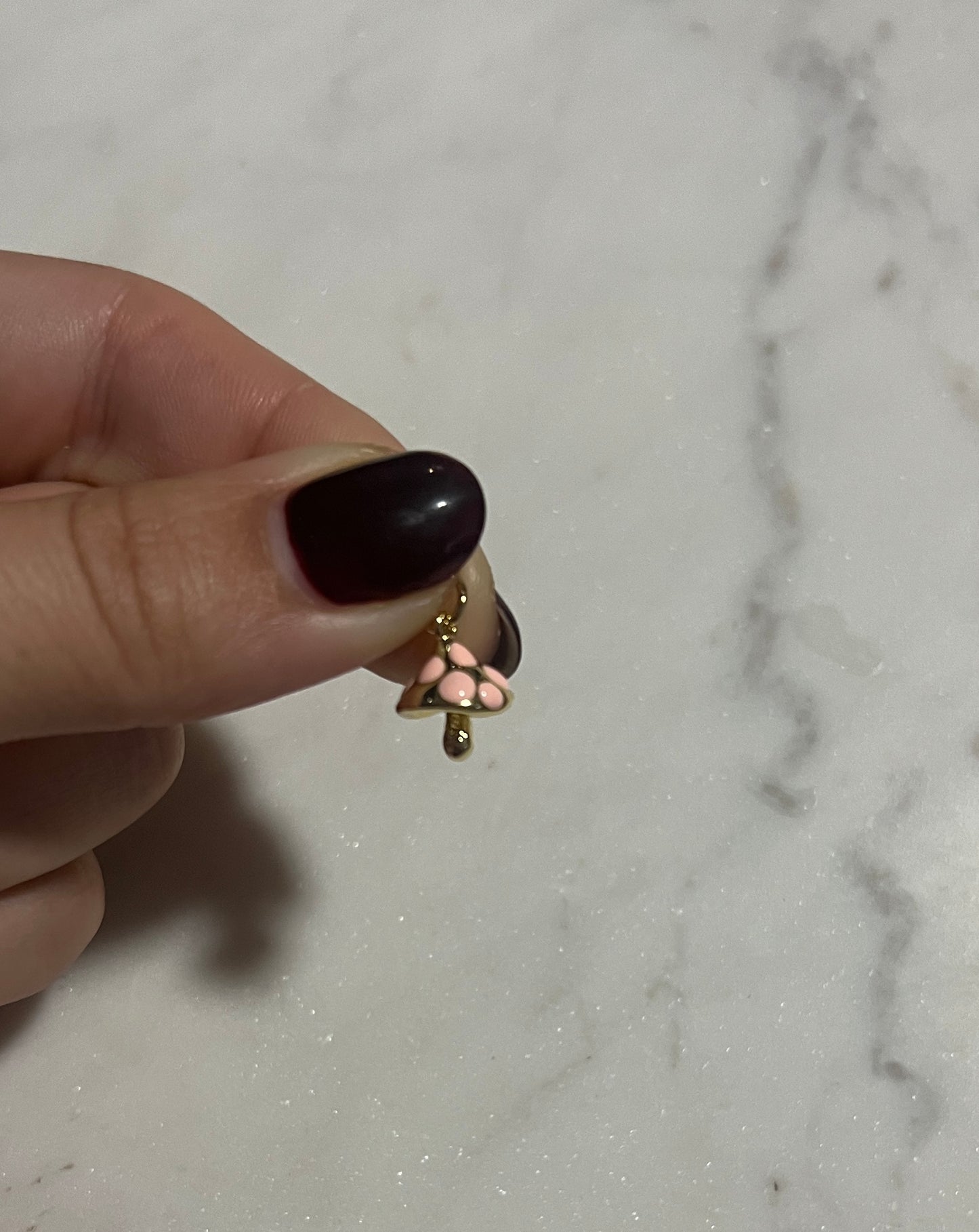 Pink mushroom charm