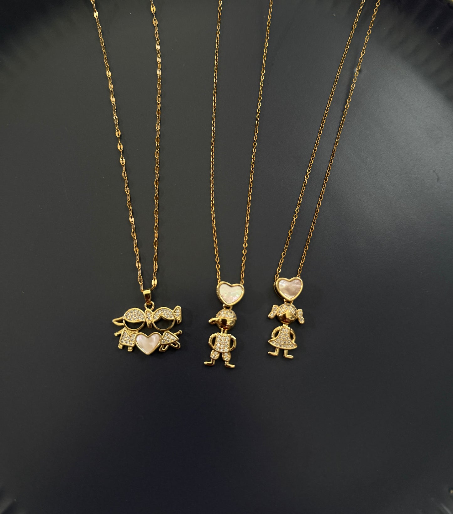 Boy and girl necklace