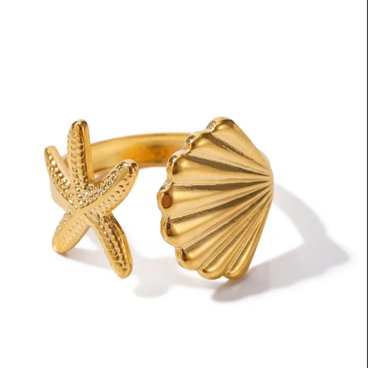 Starfish shell ring