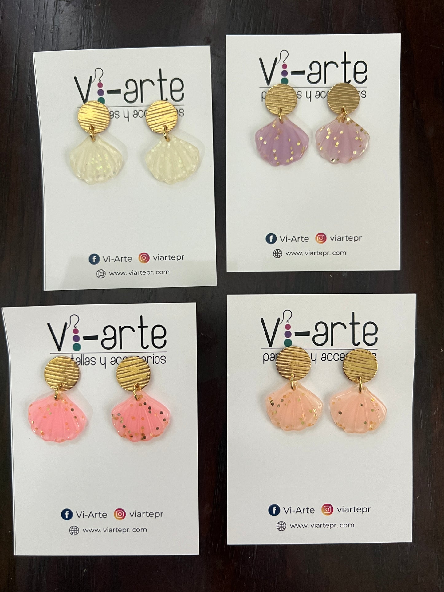 Colorful shell earring