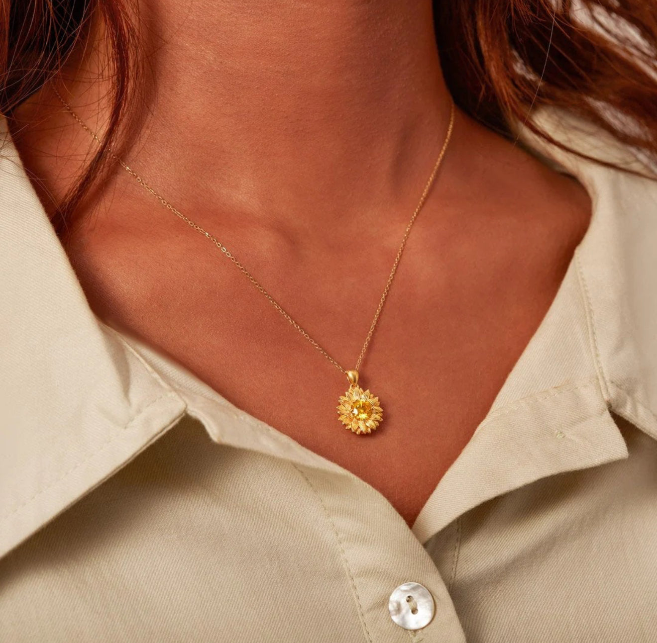 Sunflower necklace