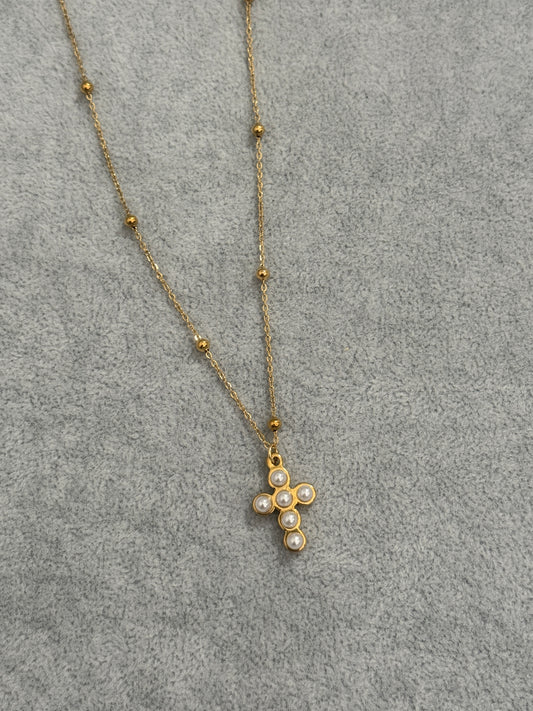 Pearl cross necklace
