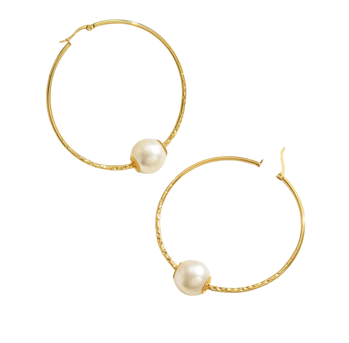 Classic pearl hoops