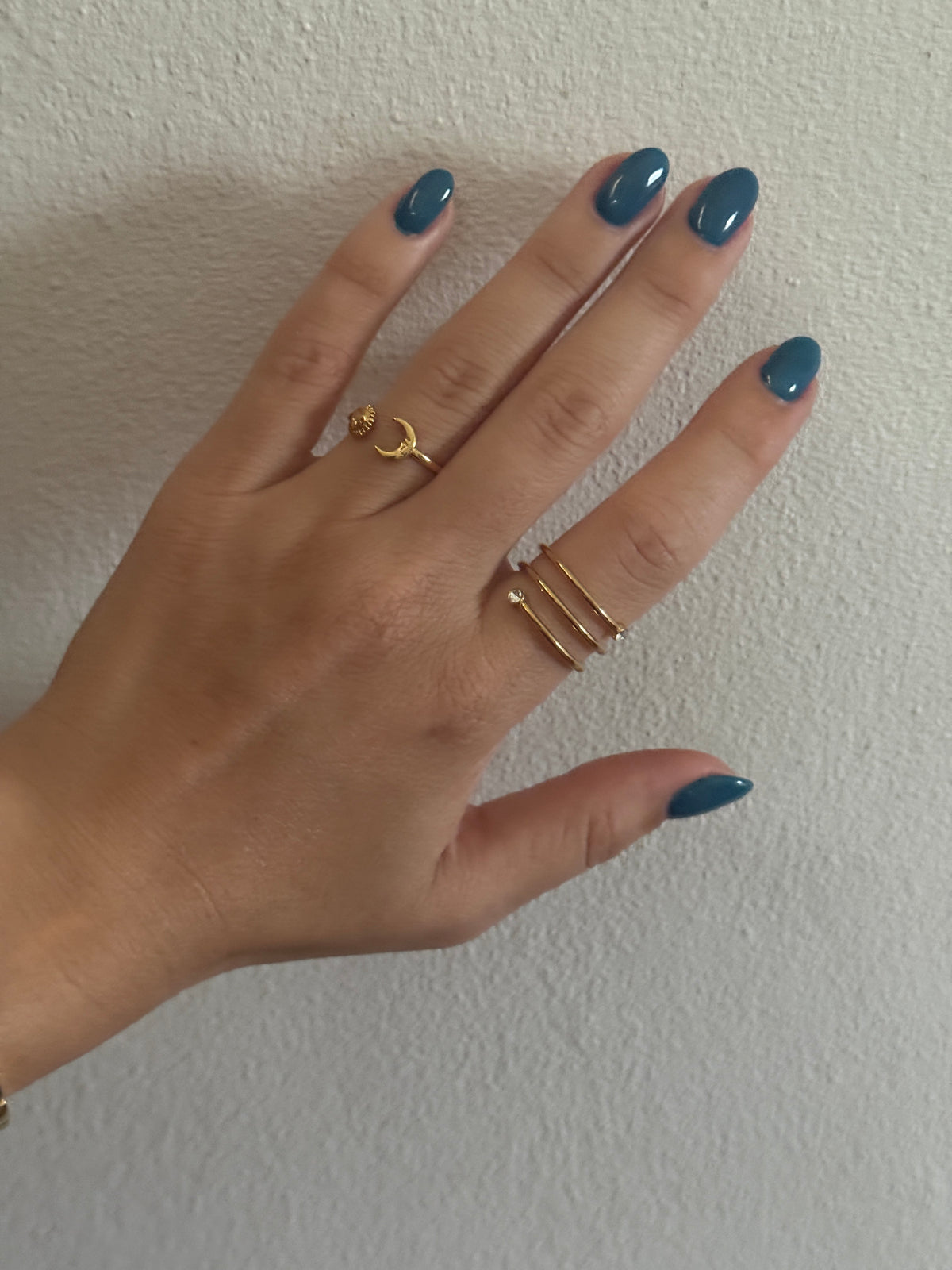 Moon and sun ring
