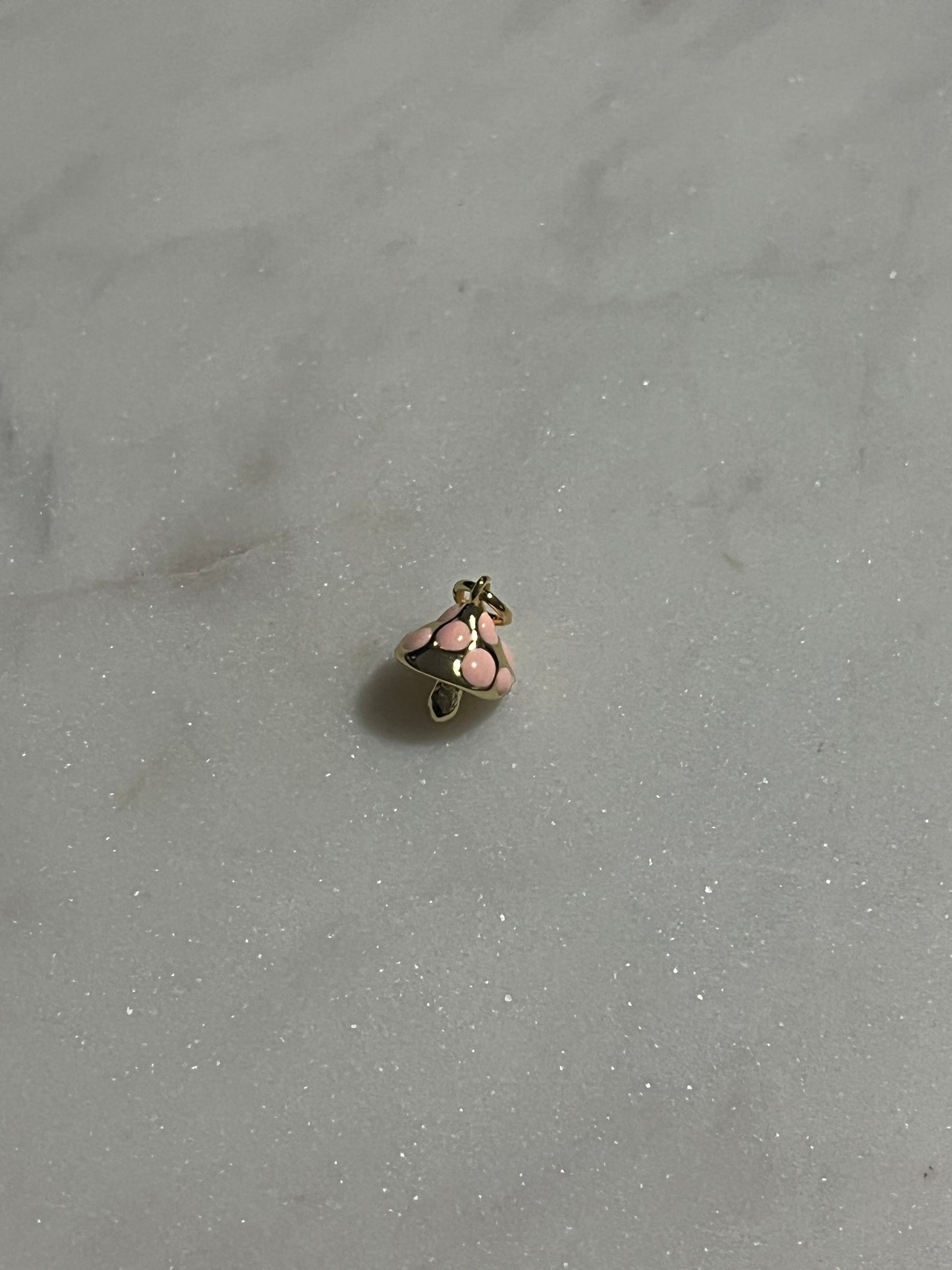 Pink mushroom charm