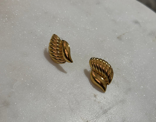 Gold shell earrings
