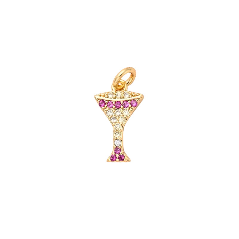 Martini glass charm