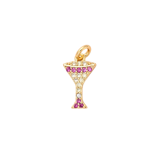 Martini glass charm