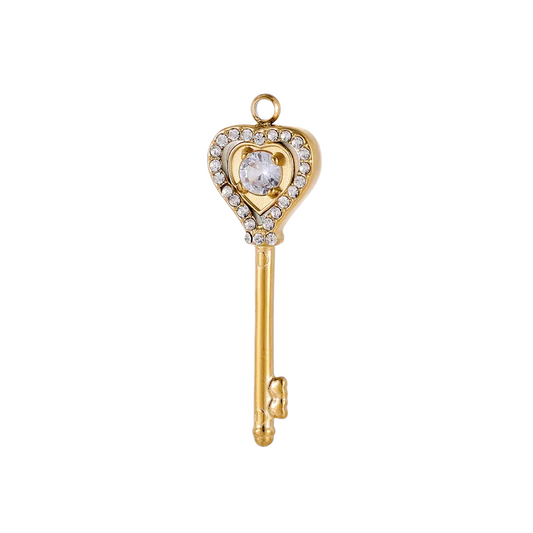 Heart key charm