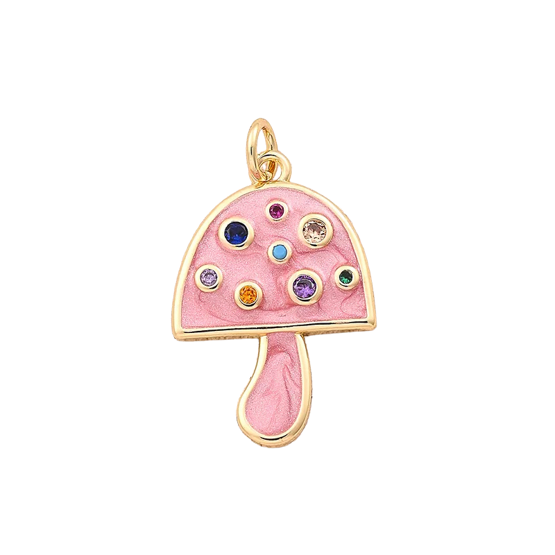 Rose mushroom charm