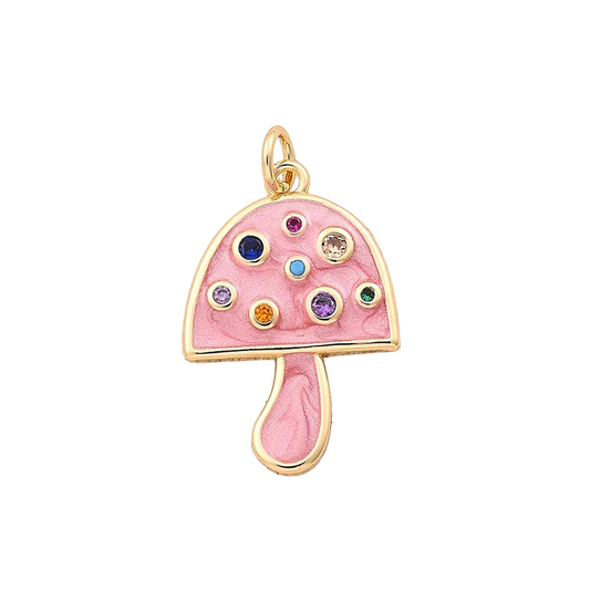 Rose mushroom charm