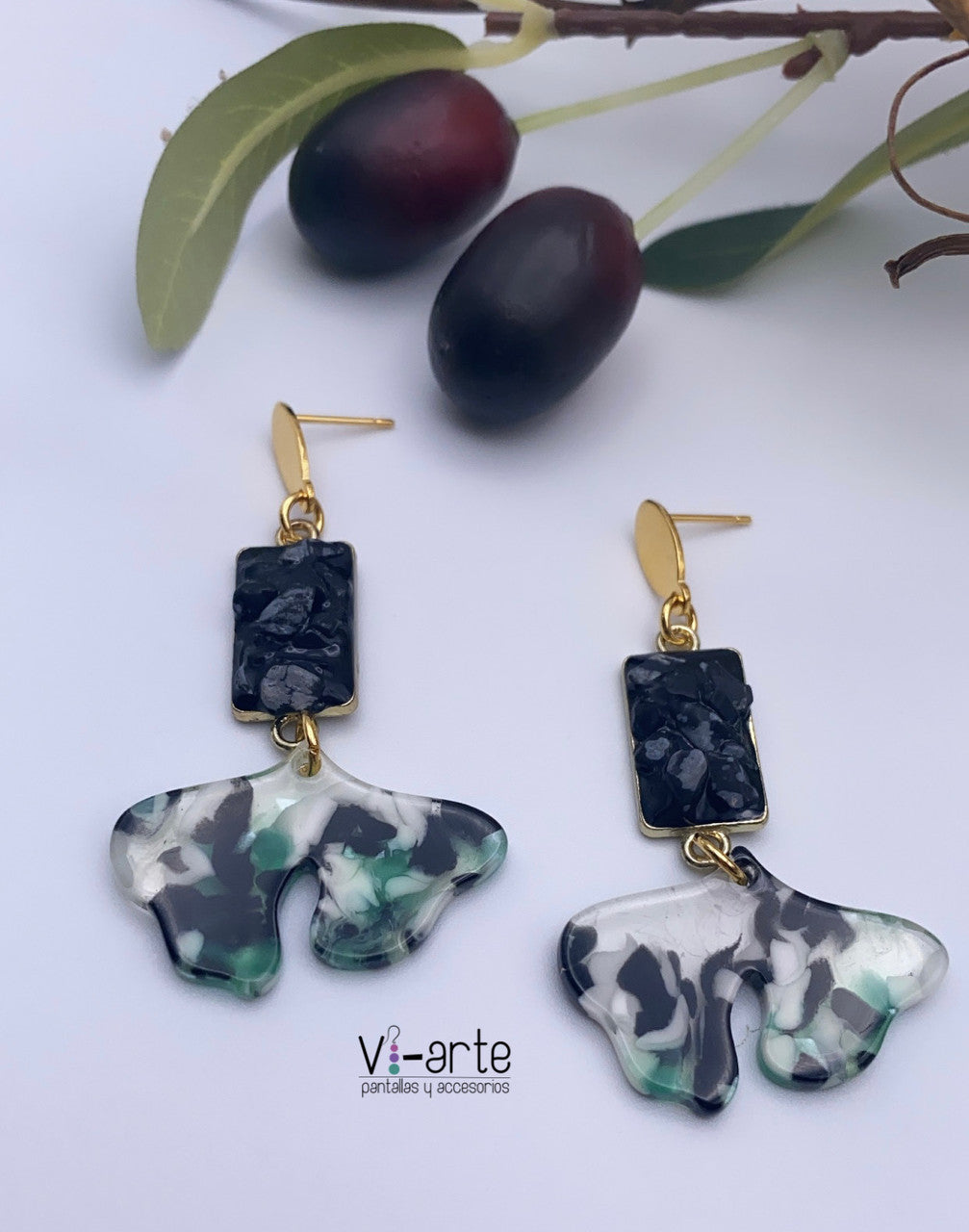 Mosaico leaf earring