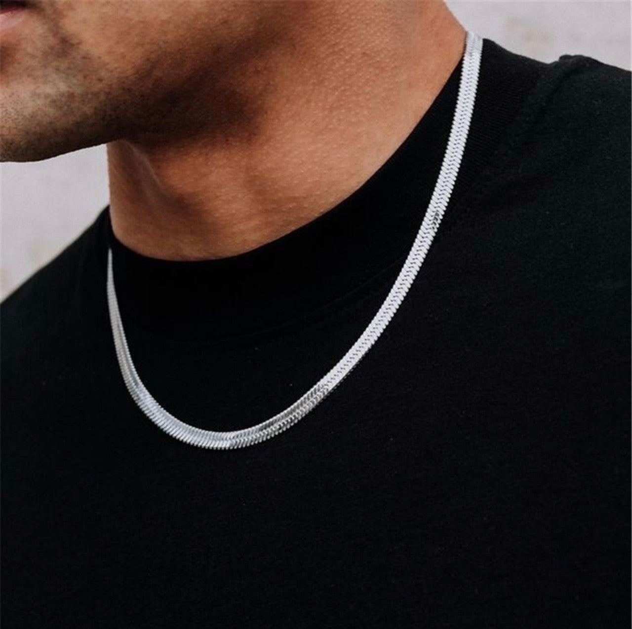 Snake silver necklace