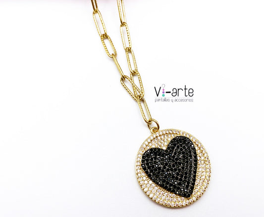 Brilliant Black Heart Necklace