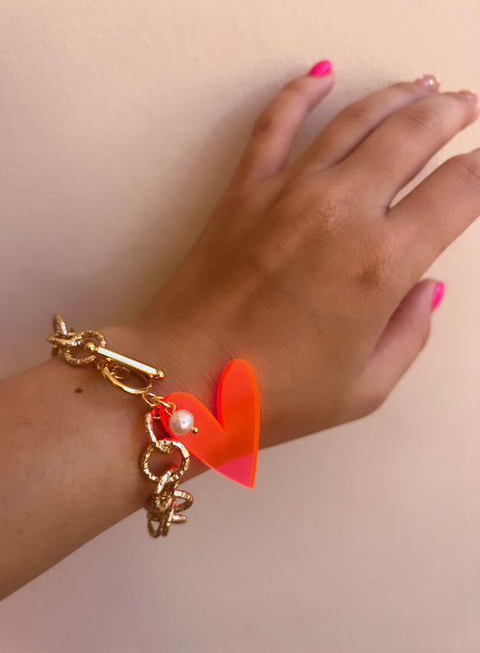 Neón heart bracelets