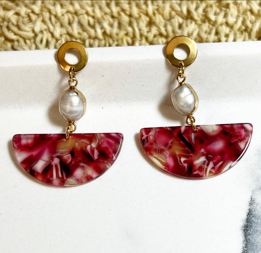 Red Mosaico earrings